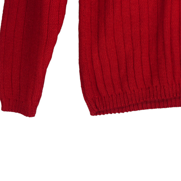 Silver Llama Sweater Womens XL Red Ribbed Mockneck 100% Alpaca Made in Peru - Picture 3 of 8